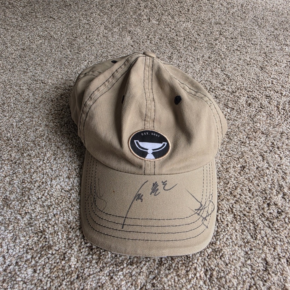 Imperial FedEx Cup Golf Hat Mens OSFA Tan Cotton Signed Autographed PGA Tour Cap